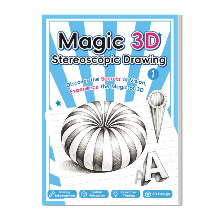 Englanninkielinen 3D-stereoskooppinen piirustuskirja